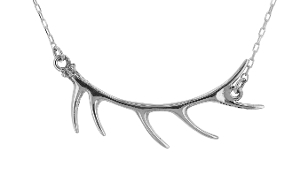 Sterling Silver Elk Antler Necklace